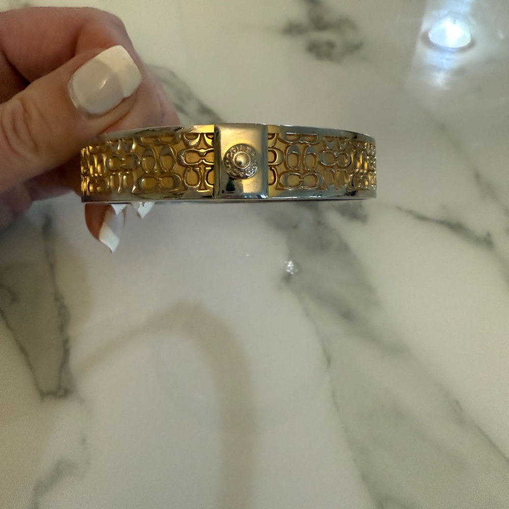 Gold and Silver Coach Bangle Bracelet